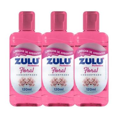 Imagem de Kit 3 Limpador Perfumado de Ambientes Concentrado Floral Zulu 120ml - 