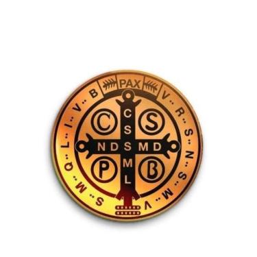 Imagem de Boton Medalha de São Bento Alumínio Broche Alfinete - Zanato