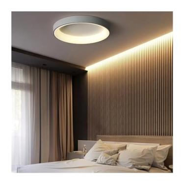 Imagem de Luminária de teto cinza moderna para decoração de sala de estar, sala de jantar, lustre preto e branco para cozinha e quarto