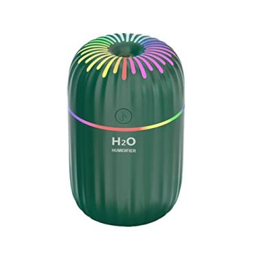 Imagem de Umidificador 300ml umidificador de ar elétrico aroma difusor óleo mini pulverizador névoa com lâmpada led casa quarto purificação decoração(Green)