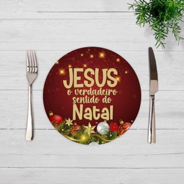 Imagem de Kit C/ 6 Capas Para Sousplat 35cm Natal Estampado Noel Mesa Posta (SNAT0081)