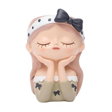 Imagem de Whtkoph Vaso de Flores para Meninas, Vaso de Resina para Plantas, Enfeite, Presente, Vaso de Flores, Recipiente para Plantas para Interior E Exterior, Jardim, Style a, Tamanho real