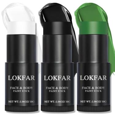 Imagem de Bastão de pintura facial e corporal LOKFAR preto e verde e branco 30g