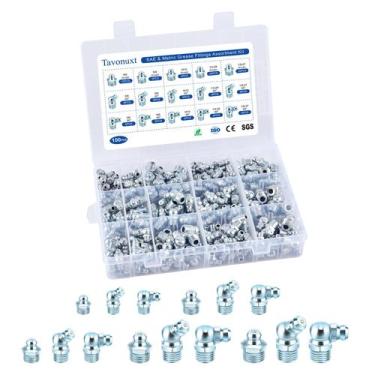 Imagem de Kit de conexões de graxa TAVONUXT Hydraulic Zerk 100 unidades SAE & Me
