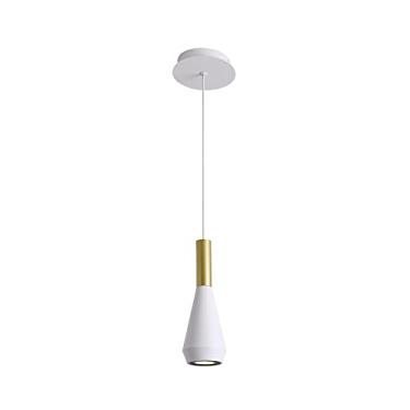 Imagem de PENDENTE PITUCO BRANCO E DOURADO (D)9CM (A)26CM 1XGU10 10W