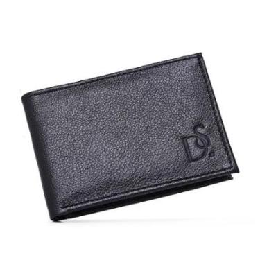 Imagem de Carteira Masculina em Couro Pequena Slim Cabe Dinheiro Reparticoes Para Cartoes-Masculino