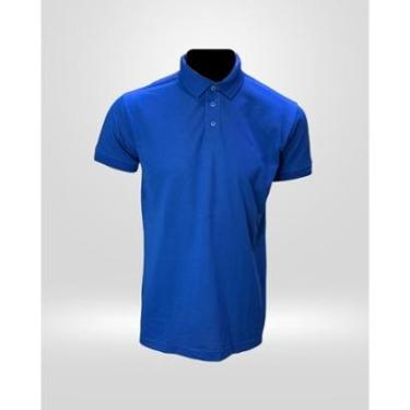 Imagem de Camisa Polo Masculina Gola Crochê Azul Royal-Masculino