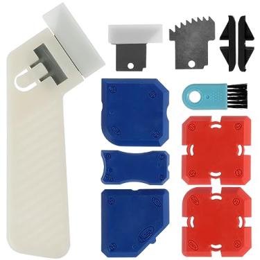 Imagem de Kit de ferramentas de calafetagem com 12 peças, kit de perfil de silicone, reutilizável, raspador, ferramenta profissional de acabamento de calafetagem com escova de limpeza e guias de calafetagem