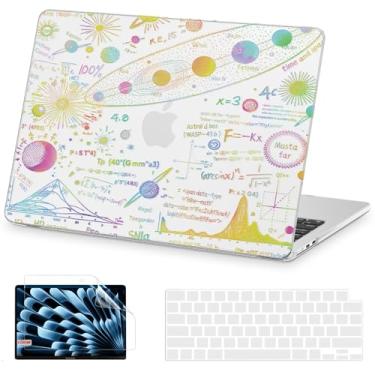 Imagem de AKIT Capa compatível com MacBook Air de 13 polegadas 2025 2024-2022 M4 M3 M2 A3240 A3113 A2681, capa rígida de padrão exclusivo para laptop + protetor de tela + capa de teclado para MacBook Air de