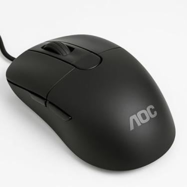 Imagem de Mouse com Fio USB 1200 DPI Ergonômico Ambidestro Preto Sensor Óptico Preciso Plug & Play para Computador, Notebook e PC