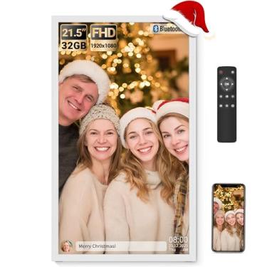 Imagem de Bsimb Porta-Retratos Digital Grande Bsimb De 21,5 Polegadas (Tela Sem Toque), 1920 X 1080 Fhd Wifi, Porta-Retratos Eletrônico, 32 Gb, Controle Remoto, Compartilhe Fotos/Vídeos Via Aplicativo/Usb/Sd,