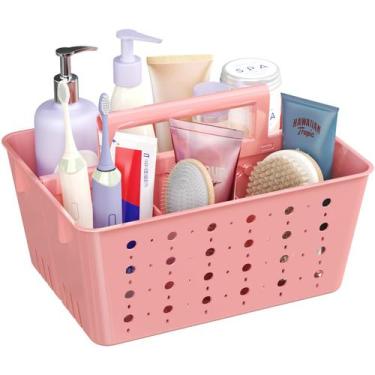 Imagem de Shower Caddy Lifewit Portable com alça de plástico rosa
