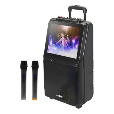 Imagem de D-XK101 Caixa de Som Portátil, 100W RMS, Bluetooth 5.3, Tela HD 15,1 Polegadas, Alto-falante 10 Polegadas, Android, com 2 Microfones e Controle Remoto