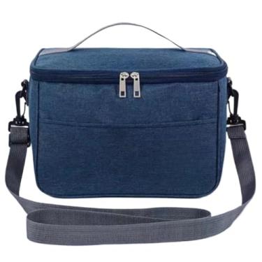 Imagem de Bolsa Térmica de Mão a Prova D'água Para Levar Sucos, Lanches e Marmitas (Azul Marinho/M)