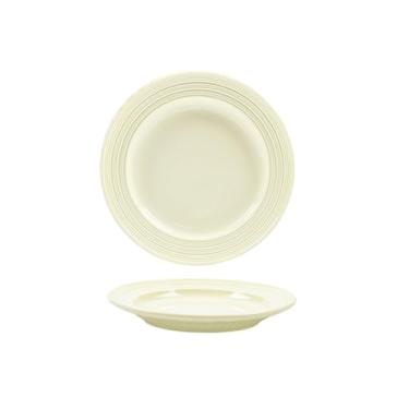 Imagem de Pratos de porcelana branco leitoso sob o esmalte, utensílios de mesa personalizados requintados para uso doméstico - prato de 20 cm
