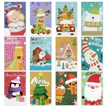 Imagem de Geluode 12 Pack Mini Christmas Notebooks, 3.1x4.9inch Small Lined Journal Set for Holiday, Stitched Notepads, Festive Xmas Stocking Stuffers & Gift Tags