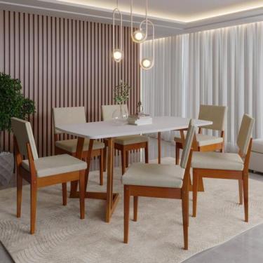 Imagem de Conjunto para Sala de Jantar Tampo Oval 170cm com 6 Cadeiras Madeira M