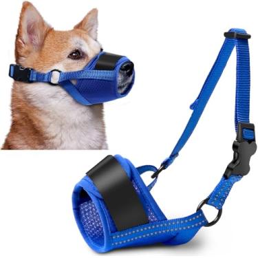 Imagem de TZBEINN focinho de cachorro, focinho de malha ajustável macio sem latido para cães de tamanho médio anti-mastigação, focinho respirável sem mordida para beagle corgi, etc, terno para cuidar