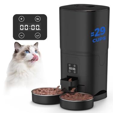 Imagem de PAPIFEED Alimentador automático de gatos para 2 gatos, 7L preto