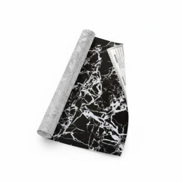 Imagem de Adesivo Decorativo Mármore Branco e Preto  Revestimento Elegante - Leo