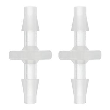 Imagem de 2 peças de encaixe de mangueira de plástico, 1/20.3 cm x 1/20.3 cm conectores de tubo de farpa adaptador de encaixe de mangueira emenda adaptador de emenda união para reparo de mangueira de ar líquido