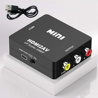 Imagem de Conversor de vídeo AV para HDMI com cabo USB - Adaptador composto CVBS RCA para HDMI 1080P, Plug-and-Play e compatível com HDTV/monitor/projetor