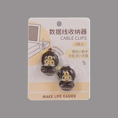 Imagem de Organizador de cabos de desenho animado bonito carregador USB linha de dados ganchos de parede suporte de cabo fone de ouvido enrolador de cabo organizador de mesa, Style01