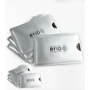 Imagem de 8 peças RFID folha de alumínio antifurto capa para cartão IC – porta-cartão de certificado criativo antidesgaseificação, adequado para viagens e uso diário