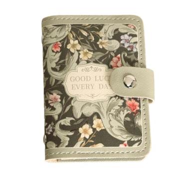 Imagem de Porta-cartão de crédito feminino – Carteira vintage floral PU com 20 compartimentos para cartões de crédito, identidade, passaporte – carteira fina de grande capacidade, Espelho Eden Flower, Não