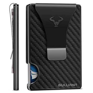 Imagem de Carteira masculina, carteira fina, clipe de dinheiro, presente para homens, compatível com Airtag ou uso padrão, expansível para 15 cartões, Black7845, Minimalista