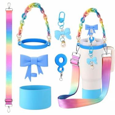 Imagem de Stanley Cup Conjunto de acessórios para garrafa de água esportiva Tumblers Essentials Cup e pingentes de joias de flores para garrafa de 400 ml, 850 g, 1,134 g