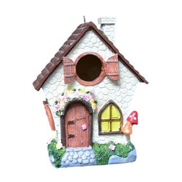 Imagem de IEUDNS Casinha de Pássaros Suspensa, Decorativa para Exterior, de Pássaros para Jardim E Quintal.