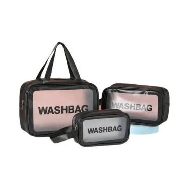 Imagem de Bolsa Cosmética Transparente Em PU S M L Grande Capacidade Portátil Pa