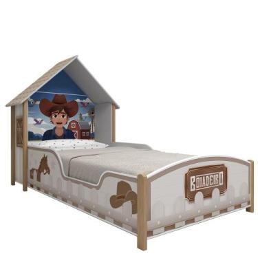 Imagem de Cama infantil com proteção lateral e cabeceira Gelius Boiadeiro 100% M