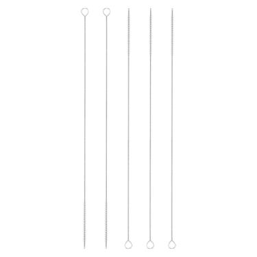 Imagem de HARFINGTON Conjunto de escovas de limpeza de palha, 304 de comprimento de aço inoxidável 304 e cerdas de nylon para garrafa de água, tubos de copo de canudo de silicone, branco (4 mm OD, conjunto de 5