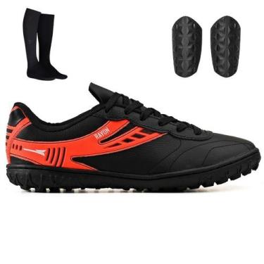 Imagem de Kit Chuteira Masculina Society + Meião e Caneleira Adulta - Light, Pre