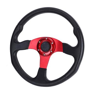 Imagem de Generic Volante de 14 Polegadas, Volante Ergonômico Leve Em Liga de Alumínio PU para Modificação de Carro (Vermelho)