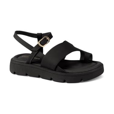 Imagem de World Colors Sandália Infantil Menina Flatform Tratorada, Preta, Tamanho 30, Casual, Design Minimalista, Solado Robusto, Moderna, Tira de Dedo, Fivela no Tornozelo
