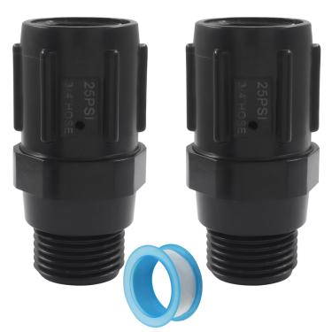 Imagem de Moicstiy Pacote com 2 reguladores de pressão de mangueira de jardim de 25 PSI, válvula de controle de fluxo para linha de gotejamento, emissores (FHT×MHT)