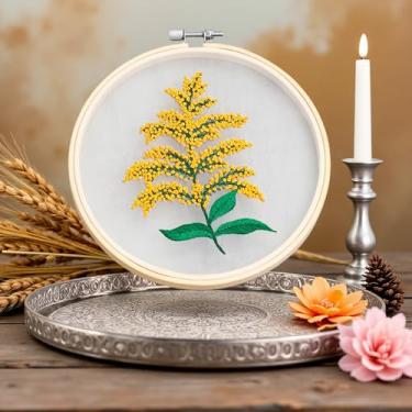 Imagem de 1 kit para adultos iniciantes, kit de bordado de presépio, kits de ponto cruz de Natal, kit de bordado DIY para adultos com padrão, fios de algodão, agulhas, instruções, aro de 15 cm, para decoração