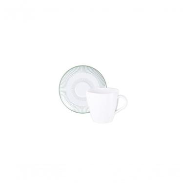 Imagem de Conjunto Xícara E Pires De Chá Tramontina Lineare 200ml 2 Peças Em Porcelana Decorada