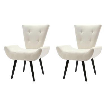 Imagem de Kit 2 Poltronas Decorativa Emilia Pé Palito - Bege - Cor: Bege