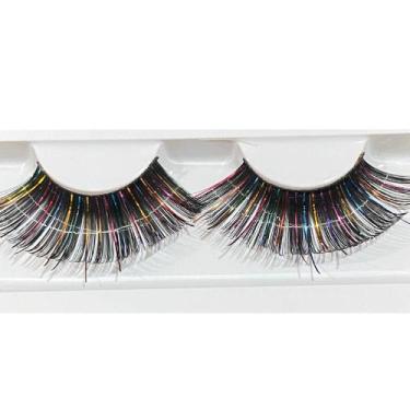 Imagem de Cílios Postiços Mega Volume Coloridos Carnaval Brilhante Make Bloquinh