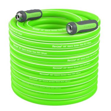 Imagem de Fevone Mangueira de jardim de 32 m, cabo giratório - extremidades rotativas, seguro para água potável, flexível e leve, acessórios de alumínio sólido de 1,9 cm - sem vazamento, ID de 1,5 cm, mangueira de água resistente