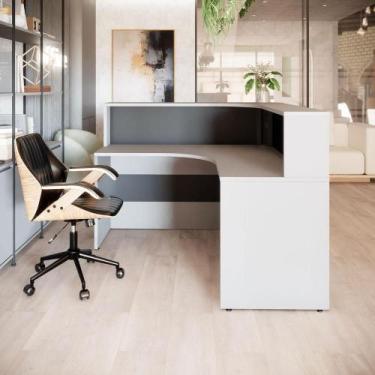 Imagem de Balcão Atendimento c/ Tampo Superior Recepção Escritório F5 - F5 Offic