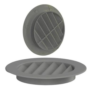 Imagem de Grade Ventilação Redonda Cinza 13x13 Encaixe 10x10 10und - MARELAGO