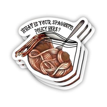 Imagem de (3 peças) Adesivo de política de espaguete frases motivacionais sarcásticas decalque de vinil com citação humorística para Kindle, laptop, garrafa de água, capacete rígido de telefone, adesivo