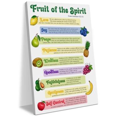 Imagem de Decoração Cristã Religiosa Positiva Decoração de Quarto de Oração Fruta Espírito Decoração de Parede Tela Impressão Emoldurada Pôster Pintura Imagem para Casa Sala de Jantar Escritório Jesus Quarto de