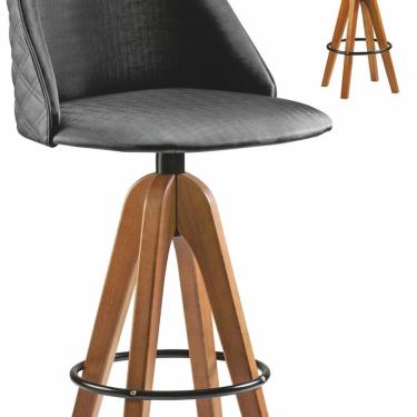 Imagem de Banqueta Tecido Único 2240 Bg Base 2 Colm Adhara Amêndoa/Preto