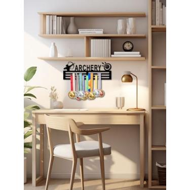 Imagem de Resama Suporte de suporte de medalha, suporte de parede, prateleira, medalha, prêmios, tiro com arco, ginástica, suporte para exibição de 60 medalhas